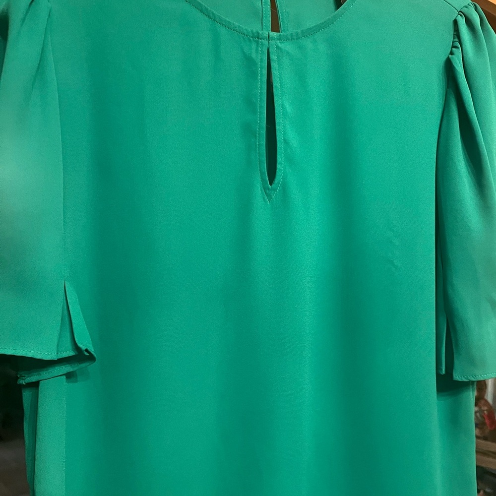 Express Green Ruffle Sleeve Women's Blouse - Size Small - Picture 4 of 5